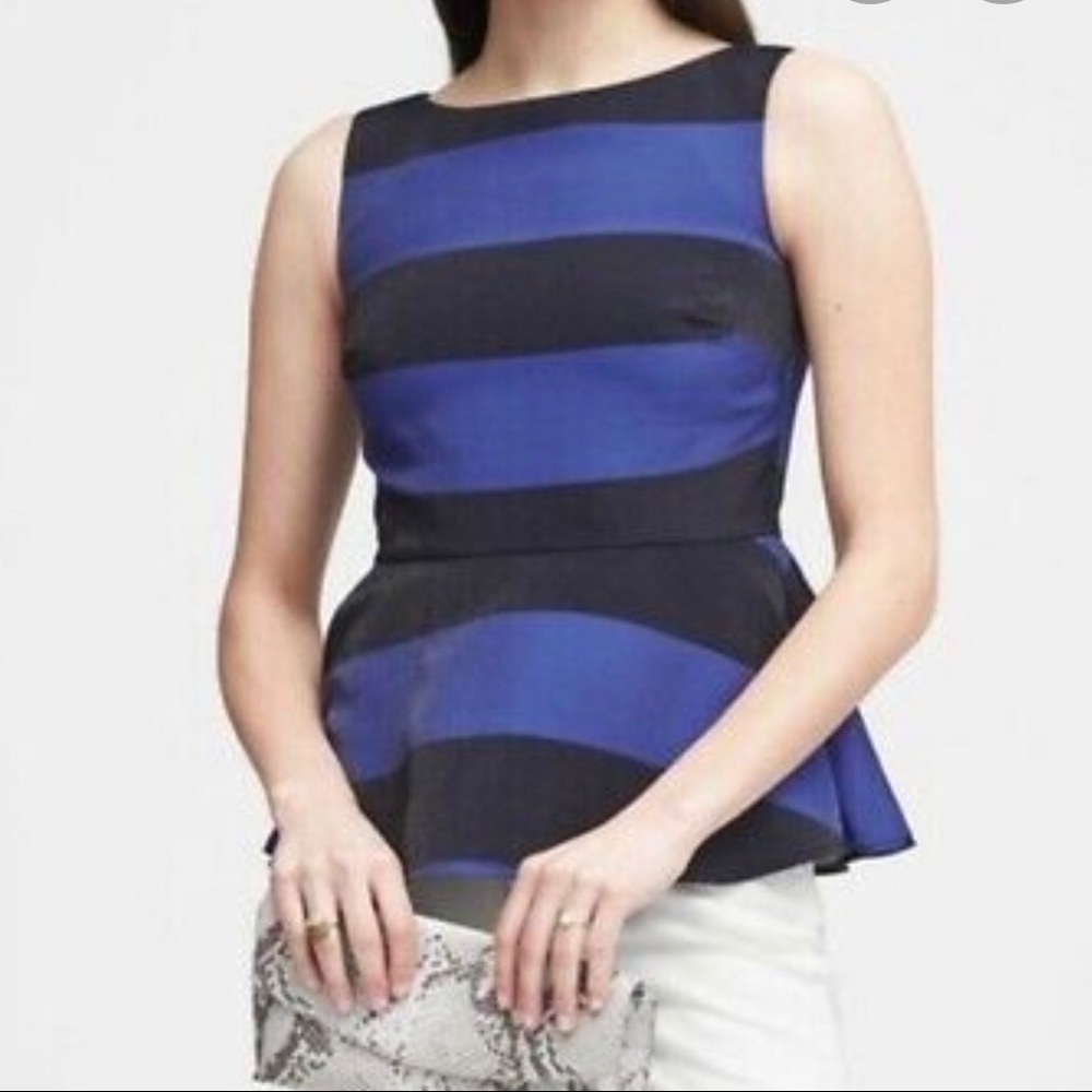 Banana Republic Peplum Stripe Top